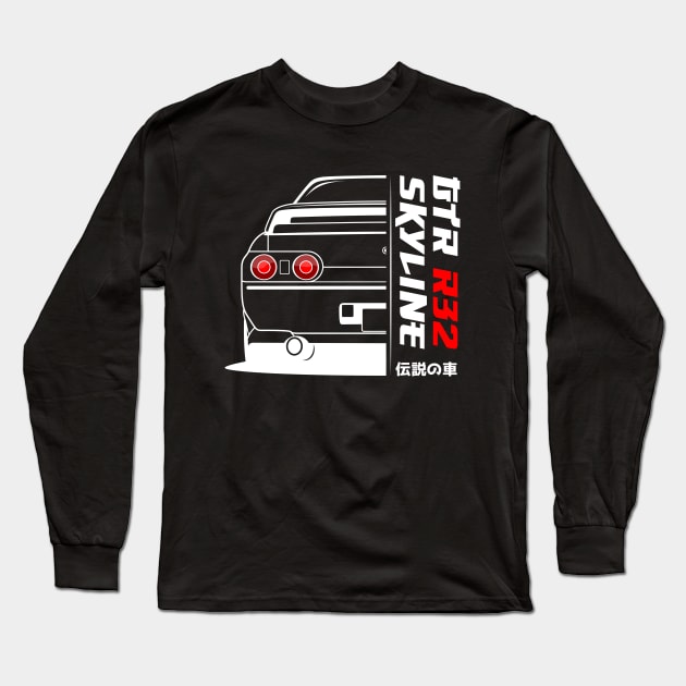 Rear JDM R32 Long Sleeve T-Shirt by GoldenTuners